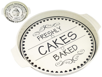 Піднос роздатковий "Cakes" металевий круглий з ручками 36,7х3х32см (ціна за 1шт)