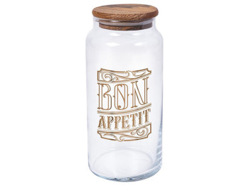 Банка Herevin Bon Appetit, с деревянной крышкой, 890мл, 8699038094611
