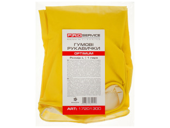 Перчатки универсальные резиновые PRO service Optimum латексные, размер L, желтые 1пара 17201300