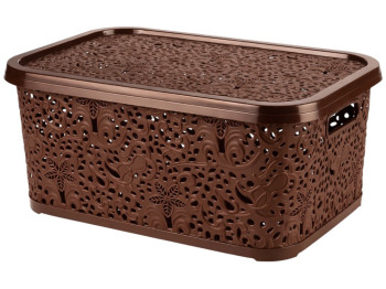 Корзинка R plastic Ажур, 22л, 43,5x31x20,5см, коричнева, 32205
