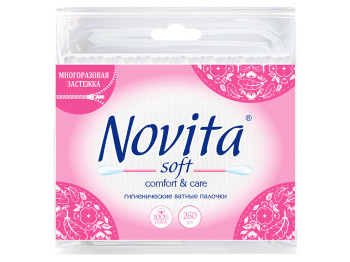 Ватні палички Novita soft в поліетиленовому пакеті 260шт