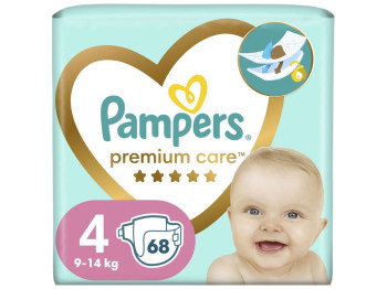 Подгузники одноразовые Pampers Premium Care, размер 4 Maxi, 9–14кг, 68шт