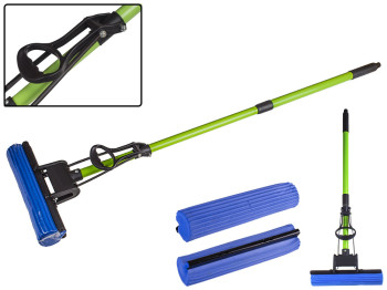 Швабра з віджимом з телескопічною ручкою 116х28см