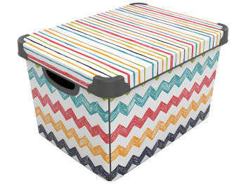Коробка с крышкой Qutu Style Box Colored Zigzag, 20л