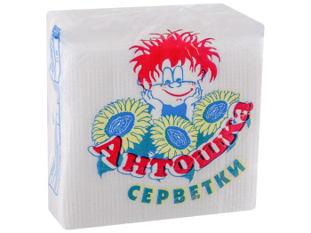 Салфетки бумажные однослойные Антошка 22x22см 40шт