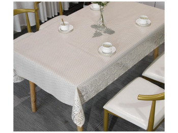Клейонка Lace, ПВХ, 1,37×20м, колір бежевий, дизайн Leaf Border (ціна за рулон)