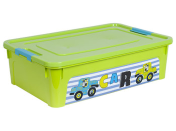 Контейнер Smart Box с декором My Car 14л (салатовый, крышка с бирюзовым) 123097