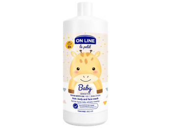 Детский гель 3 в 1 On Line Le Petit Baby Sensitive для тела, волос и лица с рождения, 850 мл