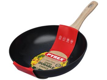 Сковорода-вок Pyrex Cook&Care, алюминий, керамическое покрытие, 28см, цвет черный