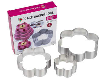 Формы металлические для выпечки Цветочек 10см, 15см, 20см (цена за набор 3 предмета)