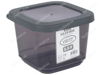 Контейнер пластиковий Violet House 0309 Transparent Black для сипучих, 500мл, 8690068596496