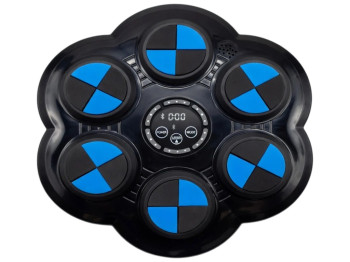 Тренажер боксерський музичний, настінний, ABS пластик, LED підсвічування, Bluetooth, 37см, чорний