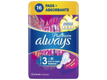 Прокладки ультратонкие Always Ultra Platinum Day&Night Duo, 6 капель, 16шт