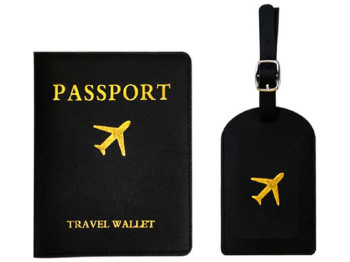 Обложка на паспорт с багажной биркой, 14,5х11см (цена за набор 2 предмета)