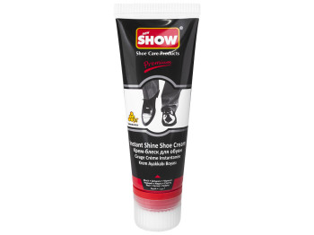 Крем-блеск для обуви SHOW с губкой черный (в тубе) 75мл