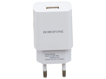 Мережевий зарядний пристрій Borofone BA20A Micro 1USB 2.1A Колір Білий