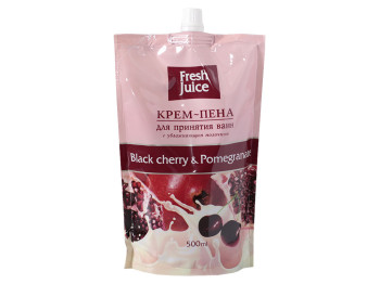 Крем-піна Fresh Juice дой-пак для прийняття ванн з звол. молочком "Black cherry & Pomegranate" 500мл