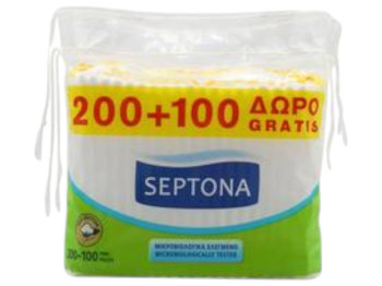Ватные палочки Septona, хлопок, цвет белый (цена за 300шт)