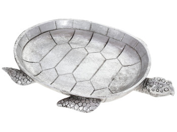 Декоративное блюдо Черепаха, 26см, цвет – серебро
