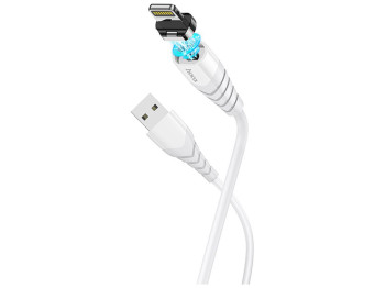 Кабель USB Hoco X63 Racer magnetic Lightning Колір Бiлий