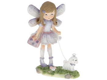 Декоративна статуетка Малятко Фея з собачкою, 13см