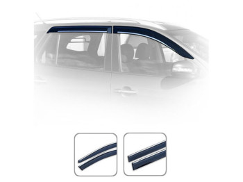 Дефлекторы окон Lexus RX III 300, 350, 400 2015 (Long Type) с Хром Молдингом (LE25-M)