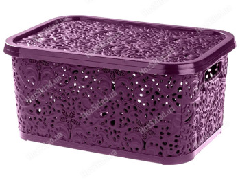 Корзинка R plastic Ажур, 6л, 28,5x20,5x12,5см, баклажан, 30601