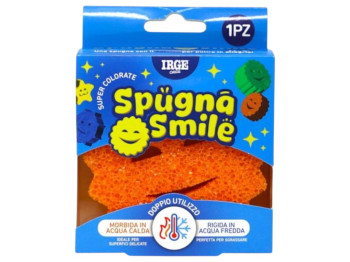 Губка Irge Smile, универсальная, термочувствительная, 10×10×3см, цвет оранжевый