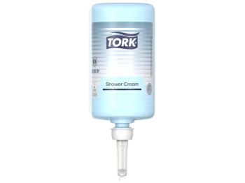Рідке мило-гель для тіла та волосся Tork Premium, 1л, світло-блакитне S1