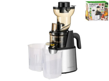 Соковыжималка-мороженица Sokany, 800Вт, 2 в 1, загрузка 80мм, 36,7×29,8×34см, цвет серебристый