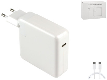 Мережевий Зарядний Пристрій Macbook USB-C PD61W NO LOGO Колір Білий