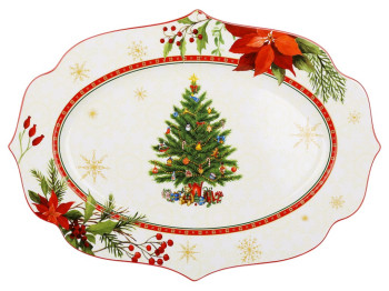 Тарелка сервировочная Christmas Story, фарфор, 35×25×2,5см