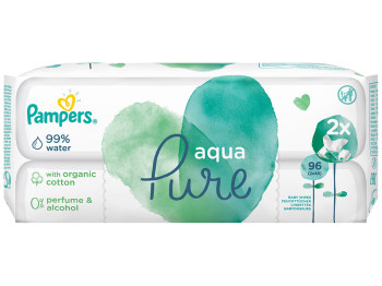 Влажные салфетки детские Pampers Aqua Pure 2x48шт