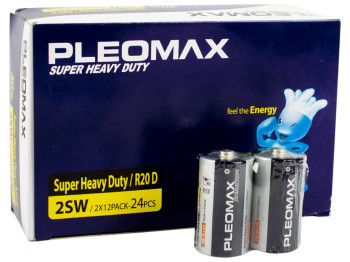 Батарейка сольова Pleomax, 1,5V, R20D (ціна за спайку 2шт)
