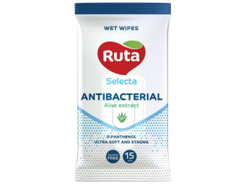 Серветки вологі Ruta Selecta, з антибактеріальним ефектом, 15шт