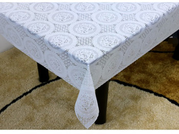Клейонка вінілова ажурна "Lace" біла 1,37x20 метрів (ціна за рулон)