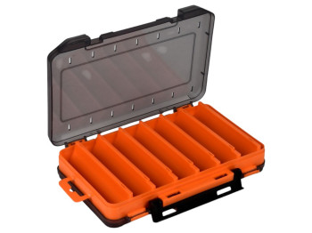 Коробка для снастей,  7 отделений, пластик, 20x13,5x3,5см, цвет оранжевый