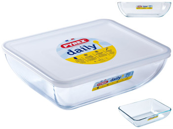 Форма Pyrex Daily, 25х20см, с крышкой, прямоугольная, 2,25л, 3426470288750