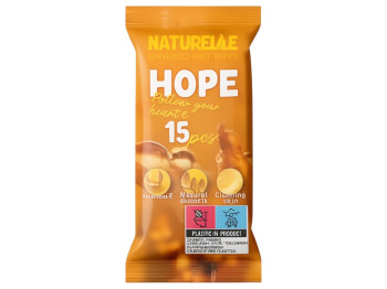 Серветки вологі для шкіри рук та тіла Naturelle Hope, 40г, 38×60×150мм, 15шт