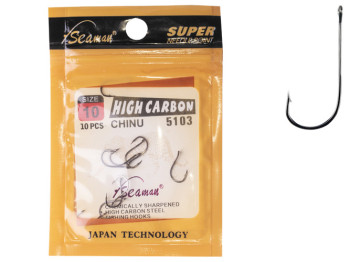 Крючок рыболовный Seaman Карповый №10 1,2х0,75см (цена за упаковку 10шт)