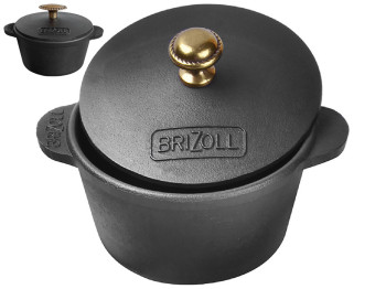 Кастрюля чугунная Brizoll "HoReCa" порционная с крышкой 300мл H03