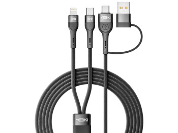 Кабель Yoki Universe, USB-A/Type-C — Type-C/Lightning, 100W, 1,2м, Черный