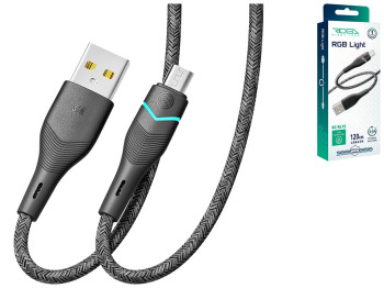 Кабель USB Ridea RC-RL15 RGB Light MicroUSB 3A 1,2м Цвет Черный