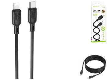Кабель USB Borofone BX113 Silicone Type-C to Lightning PD27W 3м Цвет Черный