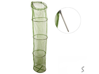 Садок рыболовный с колышком, нейлон, 33×250см, цвет зеленый