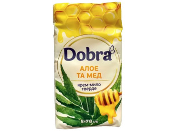 Крем-мыло твердое туалетное Dobra Алоэ и мед 5х70г