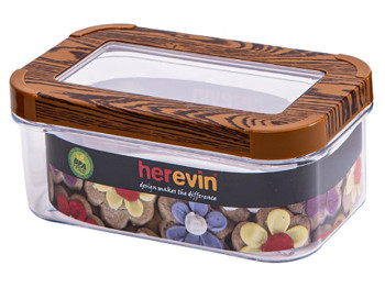Контейнер Herevin Wood с прозрачной крышкой, 0,6л