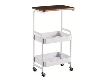 Этажерка на колесах 3 яруса, 43×30×77см, белая