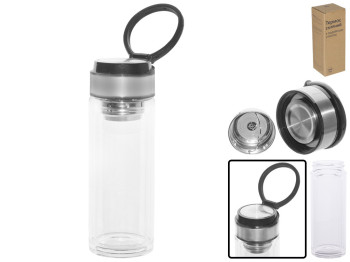 Термос скляний з подвійною стінкою 390мл