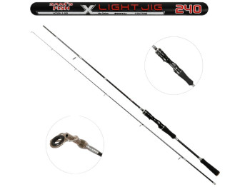 Спінінг штекерний лайт X-Light Jig, на хижака, мікс карбон, 2,4м, тест 3-30г, колір чорний